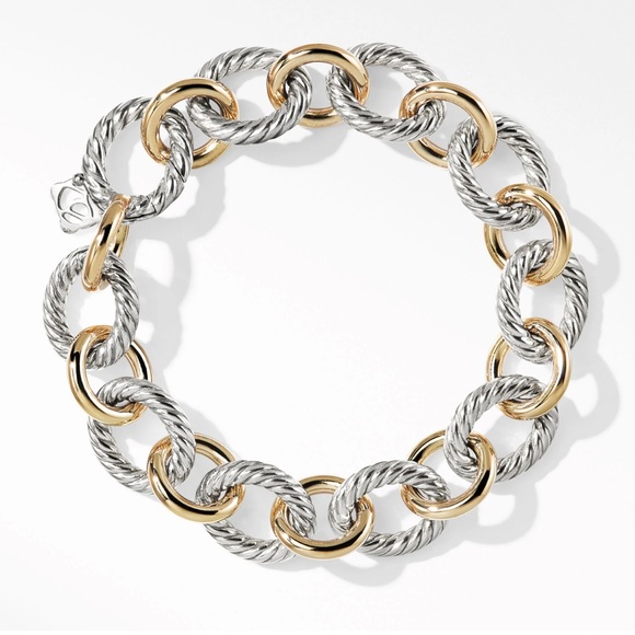 Authentic David Yurman Gold and Silver Oval Link Bracelet - Picture 4 of 15